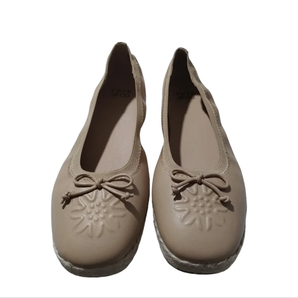 Frye and Co. Willow Ballet Flats Espadrilles Slip On Square Toe Women 7‎ Cottage